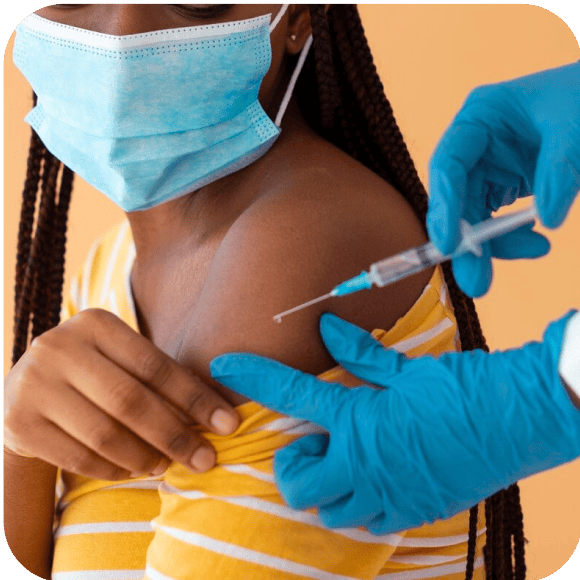 woman getting vaccination